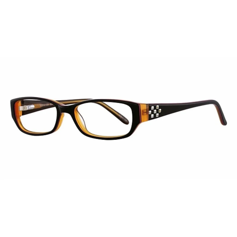 Karen Kane ALLSPICE Eyeglass Frames Black Peach 52-16-135 Rectangle Full Rim